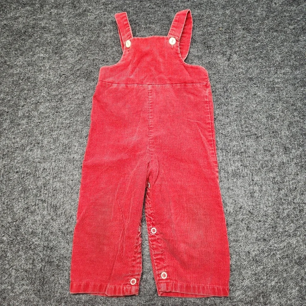 Sears Vintage Infant Red Corduroy Bib Overalls My Buddy Doll Style